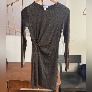 Leith dress with gold metallic detail. New with tags. Size XS.